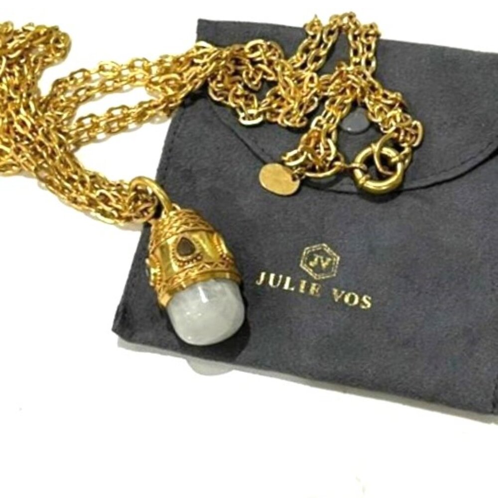 Excellent Condition Julie Vos Baroque Pendant Double Chain Necklace